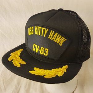 USS Kitty Hawk CV-63 Black and Gold Trucker Hat